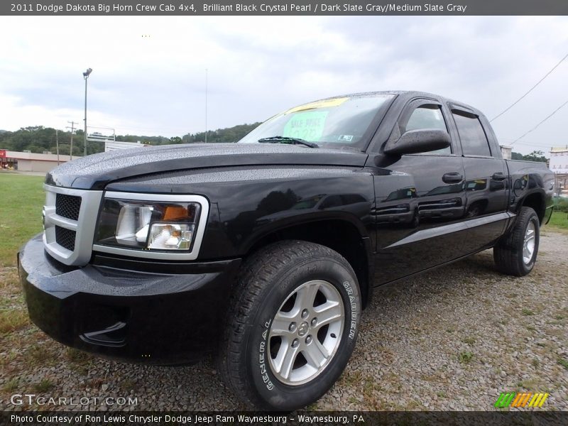 Brilliant Black Crystal Pearl / Dark Slate Gray/Medium Slate Gray 2011 Dodge Dakota Big Horn Crew Cab 4x4