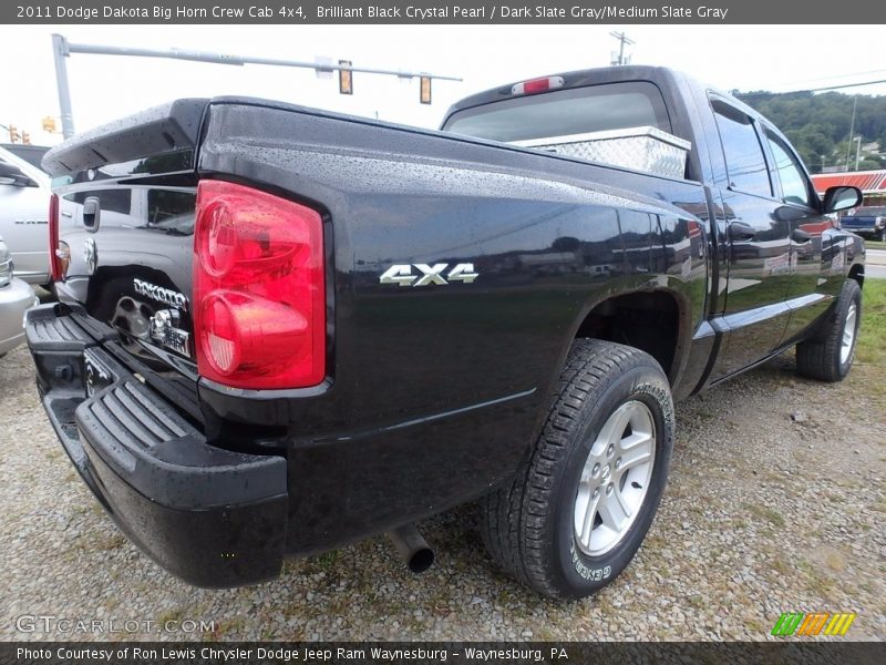 Brilliant Black Crystal Pearl / Dark Slate Gray/Medium Slate Gray 2011 Dodge Dakota Big Horn Crew Cab 4x4