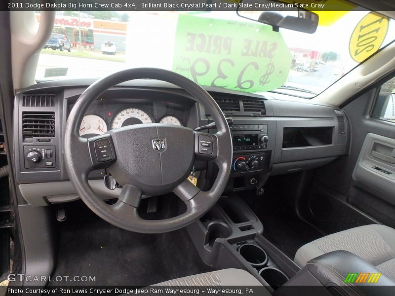 Brilliant Black Crystal Pearl / Dark Slate Gray/Medium Slate Gray 2011 Dodge Dakota Big Horn Crew Cab 4x4