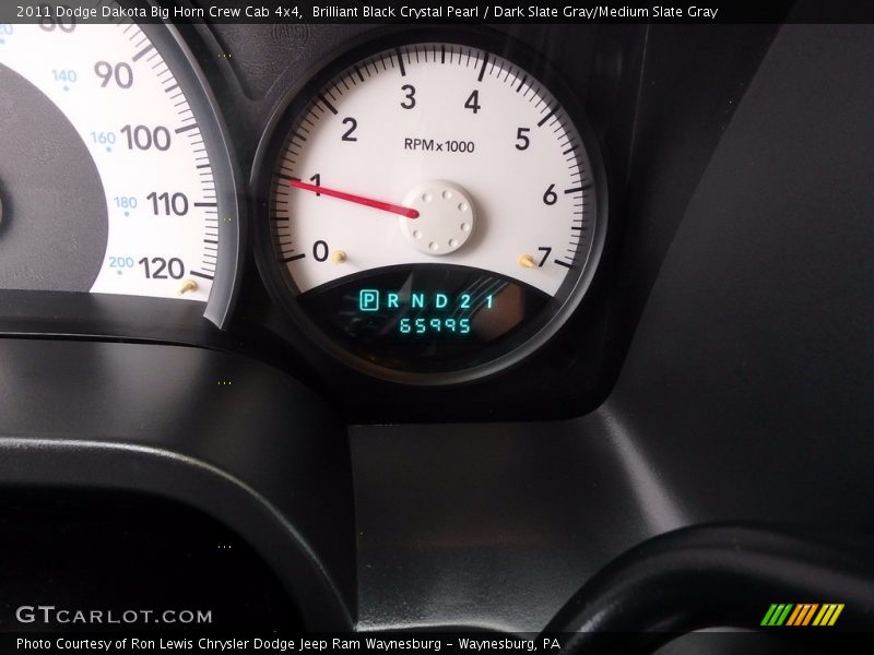 Brilliant Black Crystal Pearl / Dark Slate Gray/Medium Slate Gray 2011 Dodge Dakota Big Horn Crew Cab 4x4