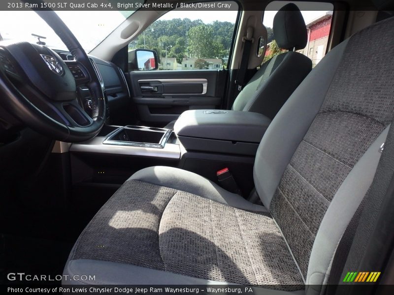 Bright Silver Metallic / Black/Diesel Gray 2013 Ram 1500 SLT Quad Cab 4x4