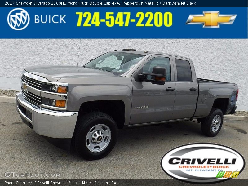 Pepperdust Metallic / Dark Ash/Jet Black 2017 Chevrolet Silverado 2500HD Work Truck Double Cab 4x4