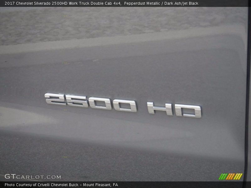 Pepperdust Metallic / Dark Ash/Jet Black 2017 Chevrolet Silverado 2500HD Work Truck Double Cab 4x4