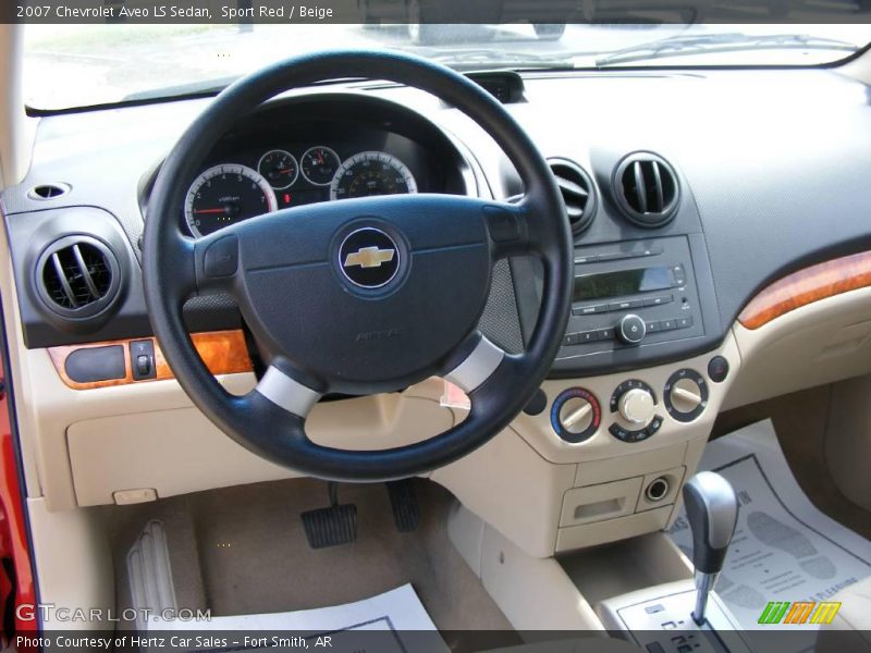 Sport Red / Beige 2007 Chevrolet Aveo LS Sedan