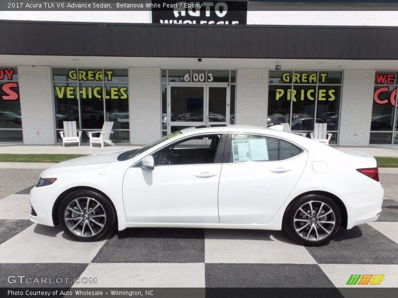 Bellanova White Pearl / Ebony 2017 Acura TLX V6 Advance Sedan