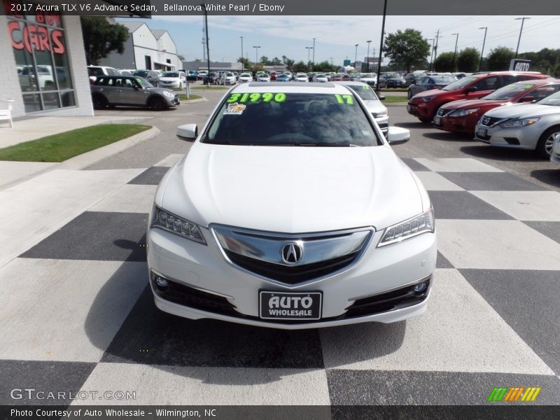 Bellanova White Pearl / Ebony 2017 Acura TLX V6 Advance Sedan