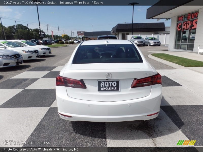 Bellanova White Pearl / Ebony 2017 Acura TLX V6 Advance Sedan
