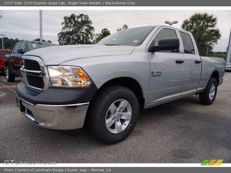 Bright Silver Metallic / Black/Diesel Gray 2017 Ram 1500 Express Quad Cab