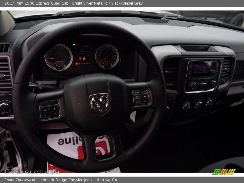 Bright Silver Metallic / Black/Diesel Gray 2017 Ram 1500 Express Quad Cab