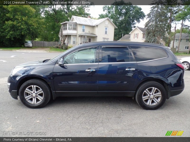 Blue Velvet Metallic / Ebony 2016 Chevrolet Traverse LT AWD