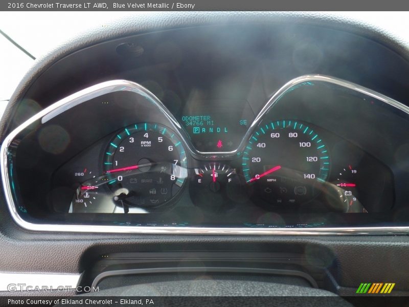 Blue Velvet Metallic / Ebony 2016 Chevrolet Traverse LT AWD