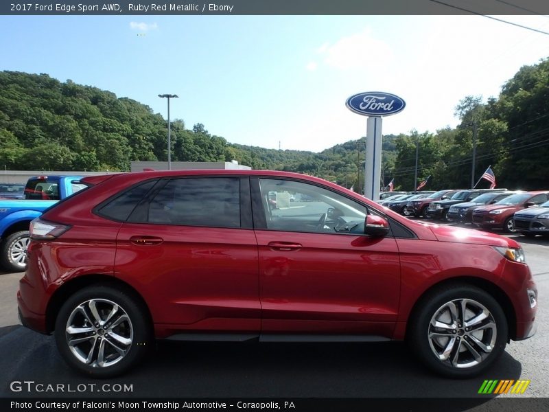 Ruby Red Metallic / Ebony 2017 Ford Edge Sport AWD