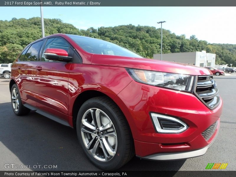 Ruby Red Metallic / Ebony 2017 Ford Edge Sport AWD