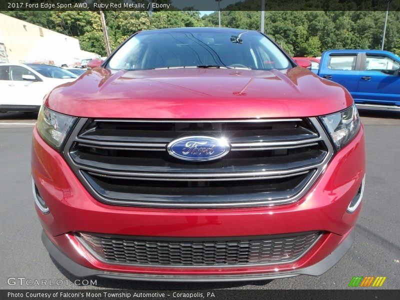 Ruby Red Metallic / Ebony 2017 Ford Edge Sport AWD