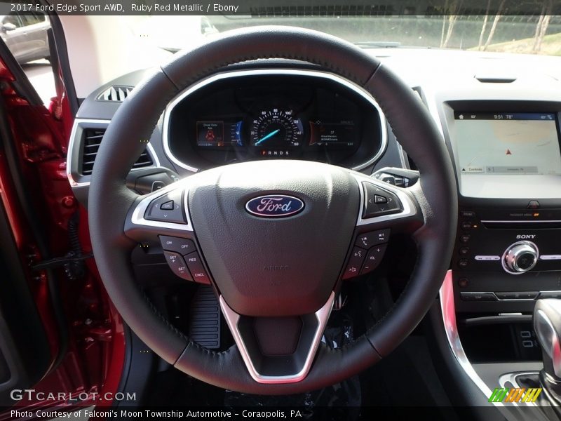 Ruby Red Metallic / Ebony 2017 Ford Edge Sport AWD
