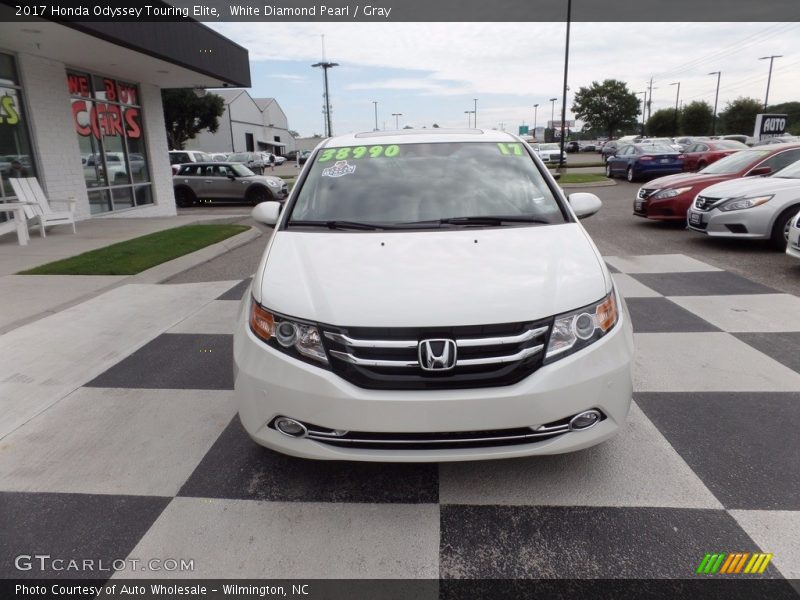 White Diamond Pearl / Gray 2017 Honda Odyssey Touring Elite