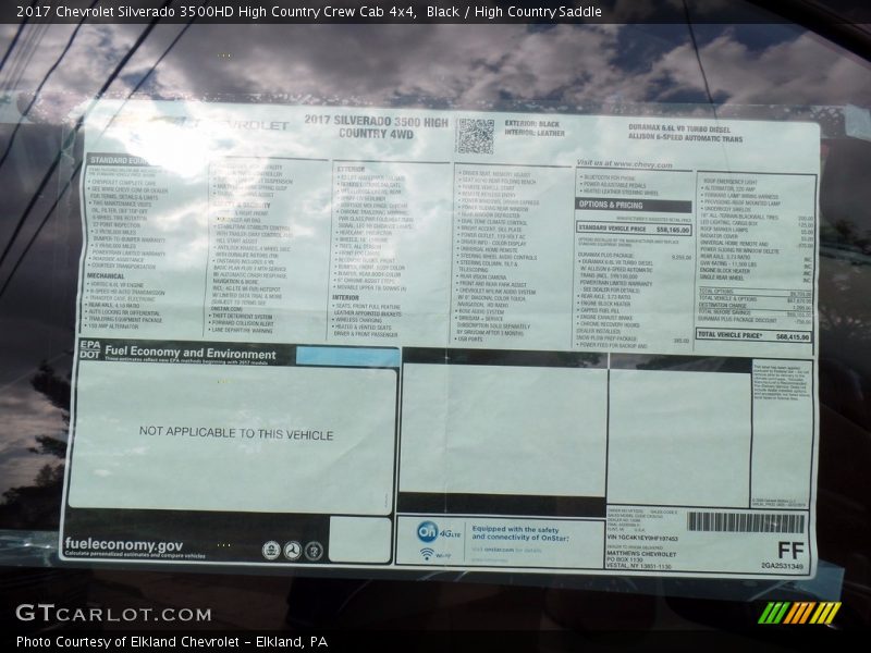 Black / High Country Saddle 2017 Chevrolet Silverado 3500HD High Country Crew Cab 4x4