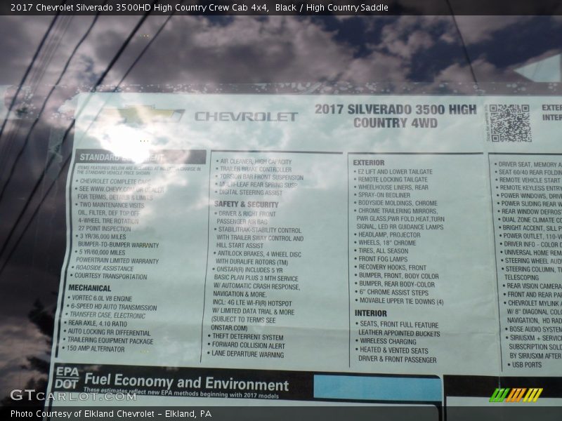 Black / High Country Saddle 2017 Chevrolet Silverado 3500HD High Country Crew Cab 4x4