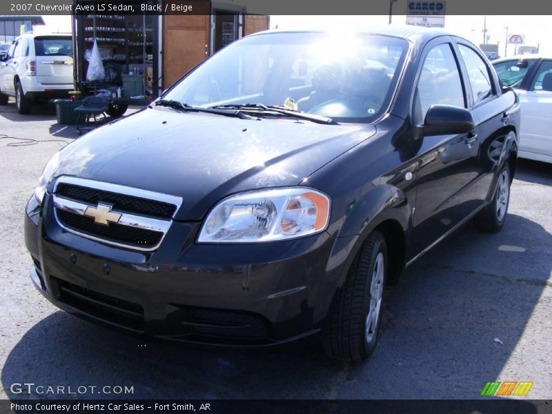 Black / Beige 2007 Chevrolet Aveo LS Sedan