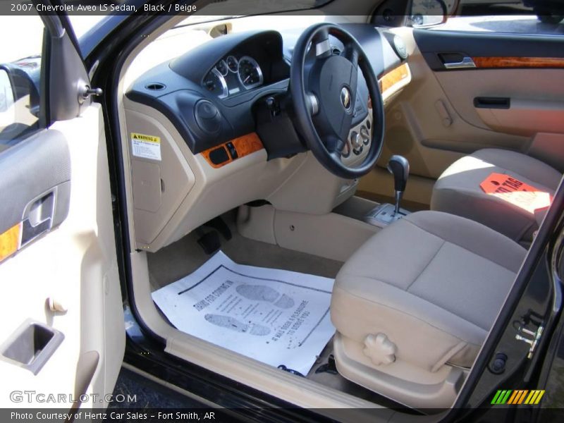 Black / Beige 2007 Chevrolet Aveo LS Sedan