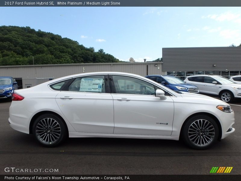 White Platinum / Medium Light Stone 2017 Ford Fusion Hybrid SE