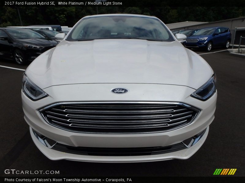 White Platinum / Medium Light Stone 2017 Ford Fusion Hybrid SE