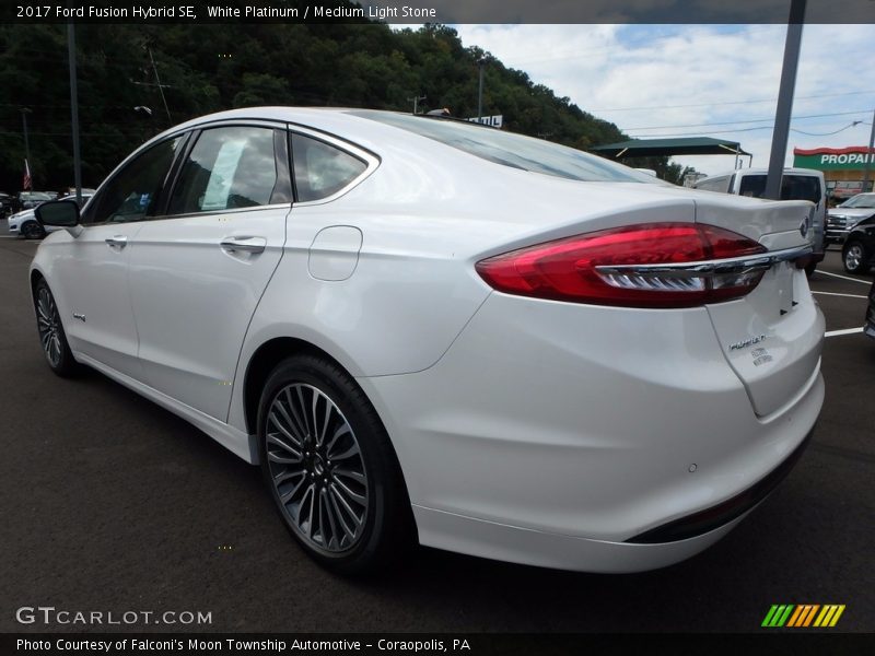 White Platinum / Medium Light Stone 2017 Ford Fusion Hybrid SE