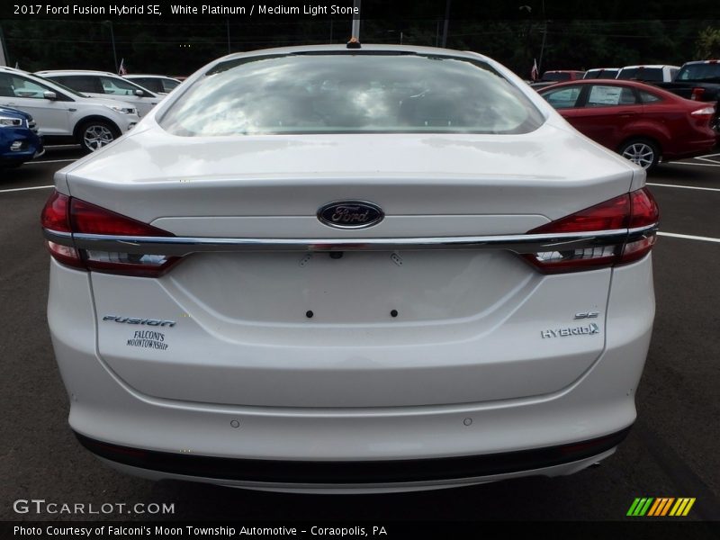 White Platinum / Medium Light Stone 2017 Ford Fusion Hybrid SE