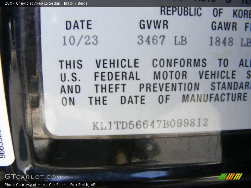 Black / Beige 2007 Chevrolet Aveo LS Sedan