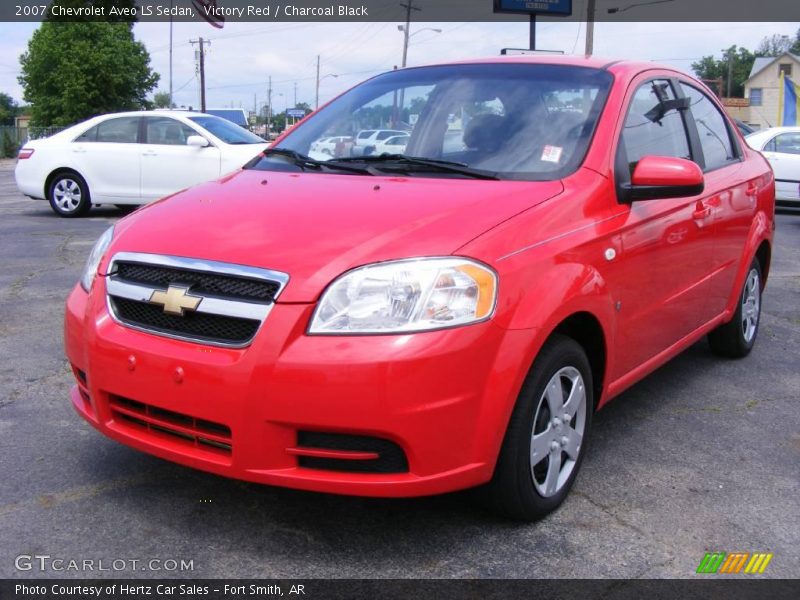 Victory Red / Charcoal Black 2007 Chevrolet Aveo LS Sedan