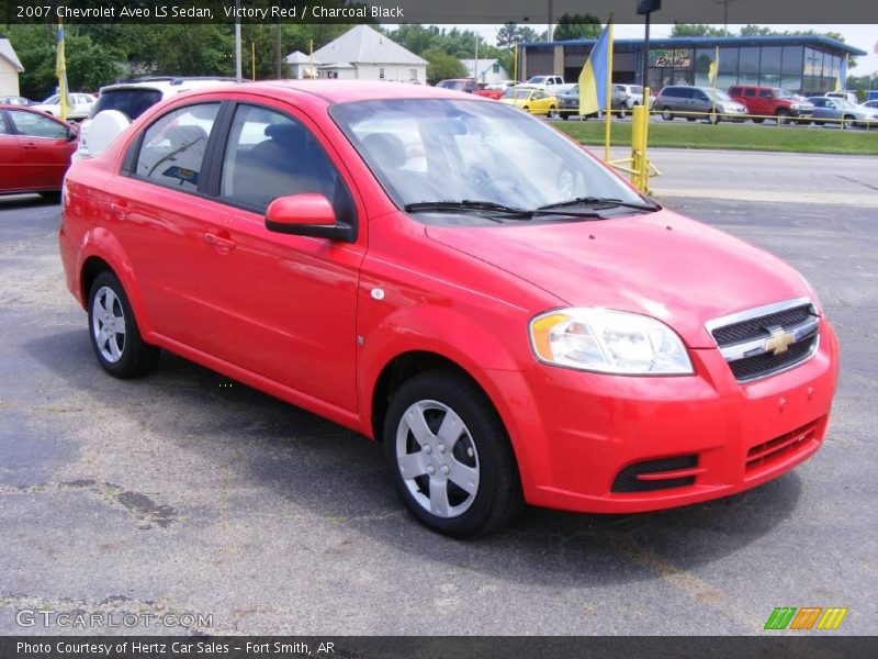 Victory Red / Charcoal Black 2007 Chevrolet Aveo LS Sedan