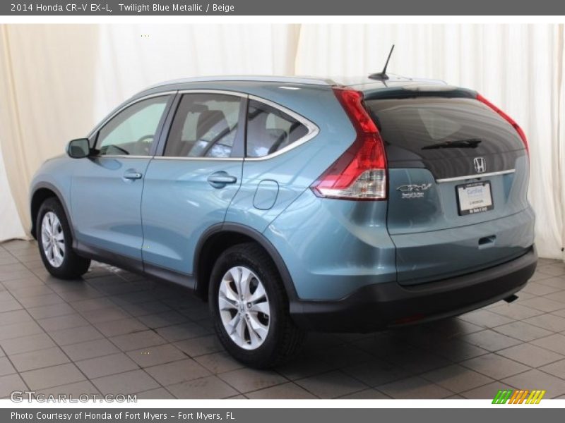 Twilight Blue Metallic / Beige 2014 Honda CR-V EX-L