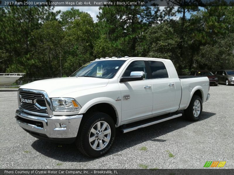Pearl White / Black/Cattle Tan 2017 Ram 2500 Laramie Longhorn Mega Cab 4x4
