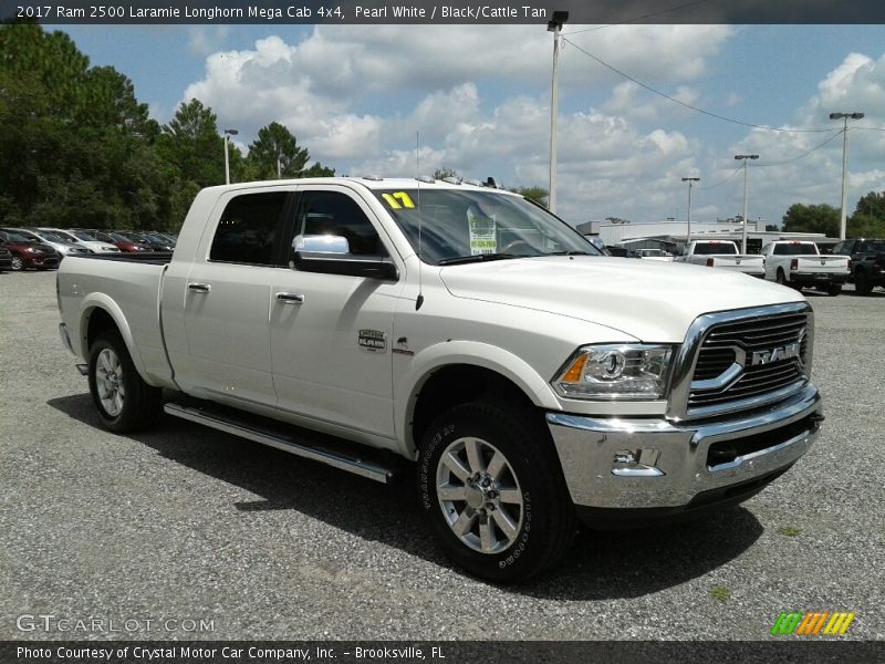 Pearl White / Black/Cattle Tan 2017 Ram 2500 Laramie Longhorn Mega Cab 4x4