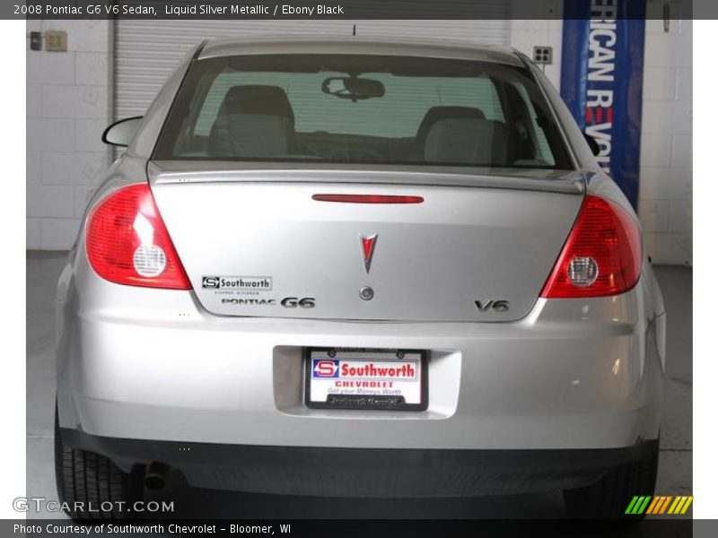 Liquid Silver Metallic / Ebony Black 2008 Pontiac G6 V6 Sedan