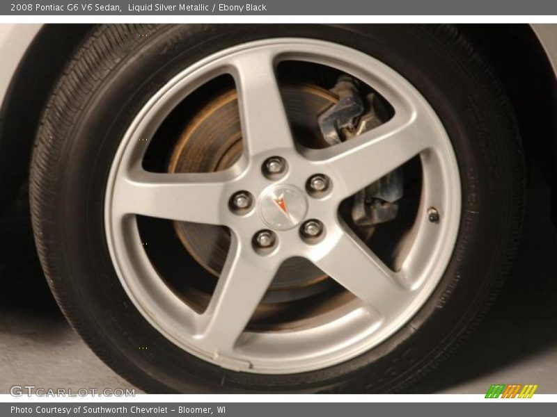 Liquid Silver Metallic / Ebony Black 2008 Pontiac G6 V6 Sedan