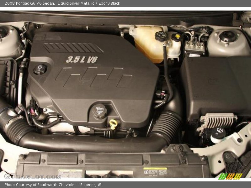 Liquid Silver Metallic / Ebony Black 2008 Pontiac G6 V6 Sedan