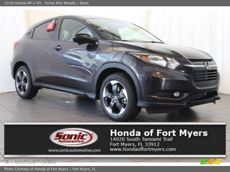 Forest Mist Metallic / Black 2018 Honda HR-V EX