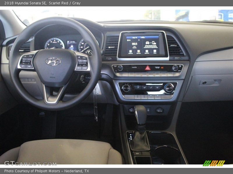 Scarlet Red / Gray 2018 Hyundai Sonata SE