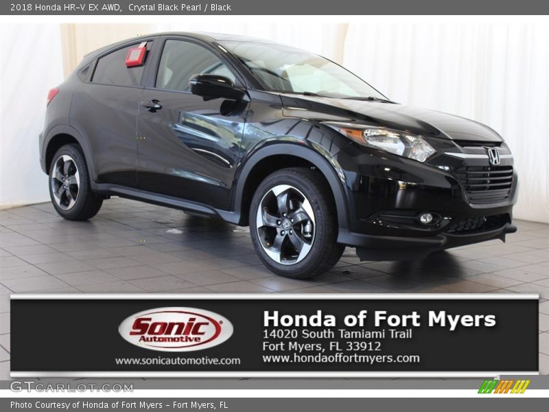 Crystal Black Pearl / Black 2018 Honda HR-V EX AWD