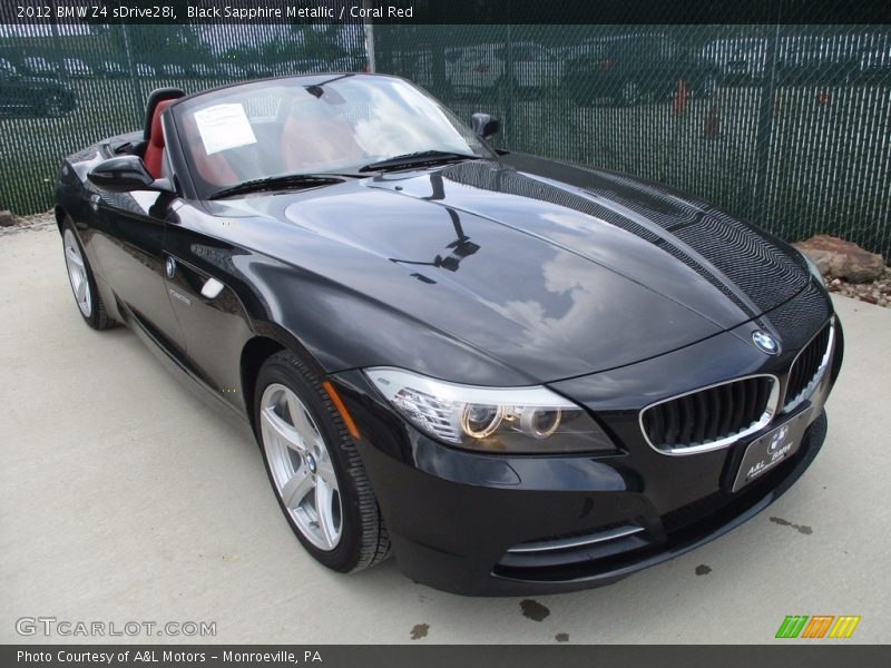 Black Sapphire Metallic / Coral Red 2012 BMW Z4 sDrive28i