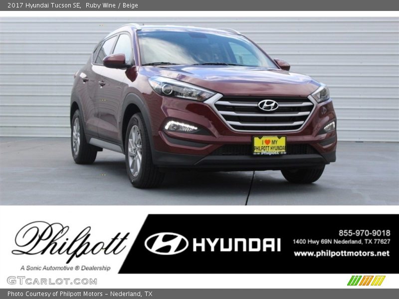 Ruby Wine / Beige 2017 Hyundai Tucson SE