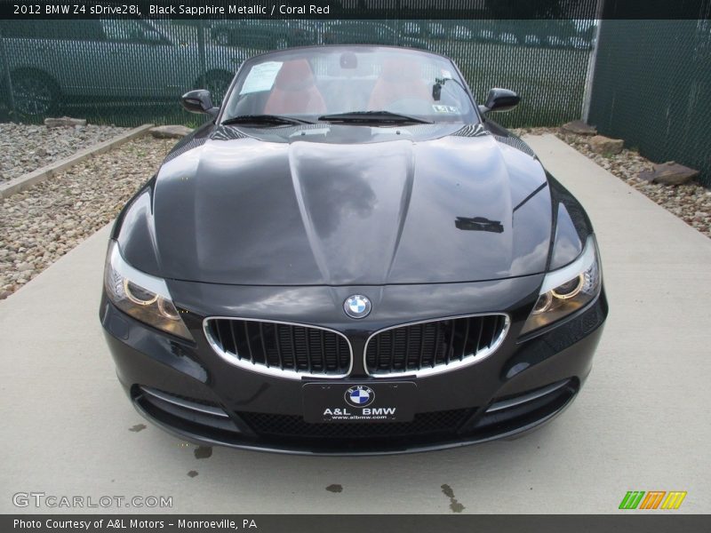 Black Sapphire Metallic / Coral Red 2012 BMW Z4 sDrive28i