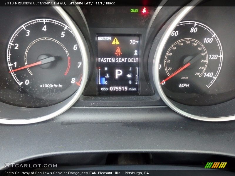 Graphite Gray Pearl / Black 2010 Mitsubishi Outlander GT 4WD