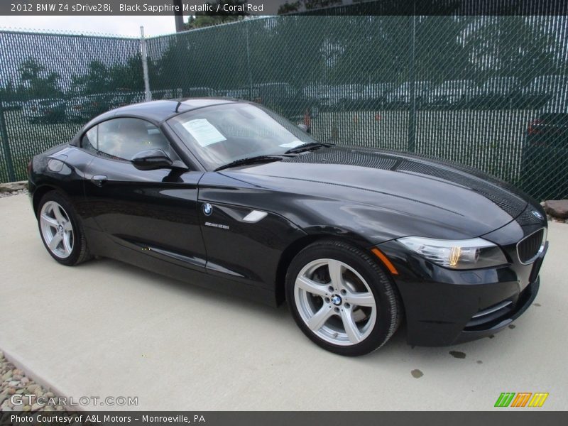 Black Sapphire Metallic / Coral Red 2012 BMW Z4 sDrive28i