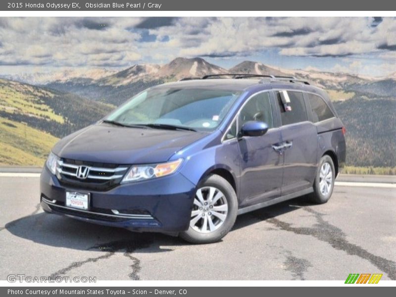 Obsidian Blue Pearl / Gray 2015 Honda Odyssey EX