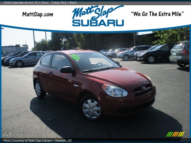 Tango Red / Black 2009 Hyundai Accent GS 3 Door