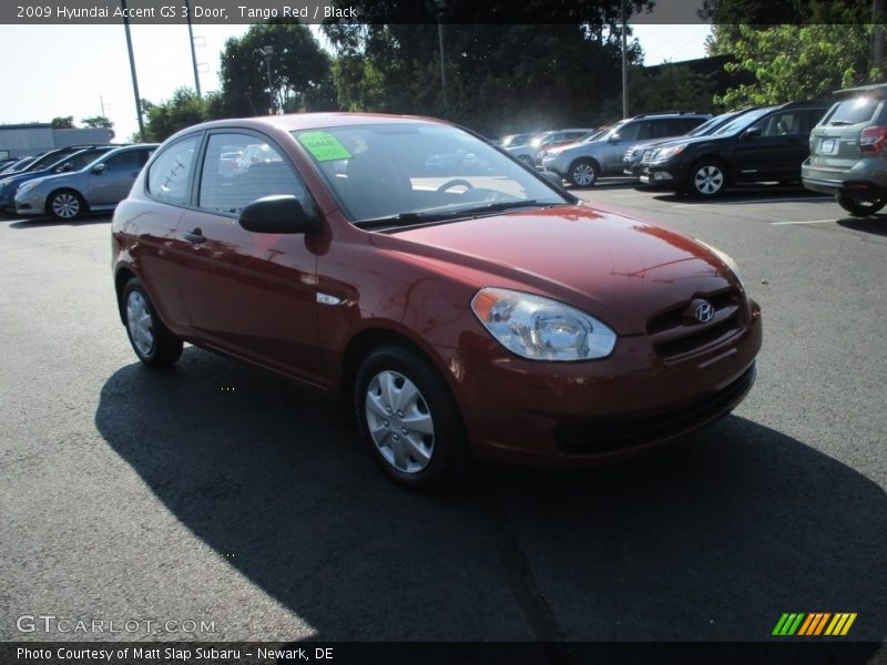 Tango Red / Black 2009 Hyundai Accent GS 3 Door