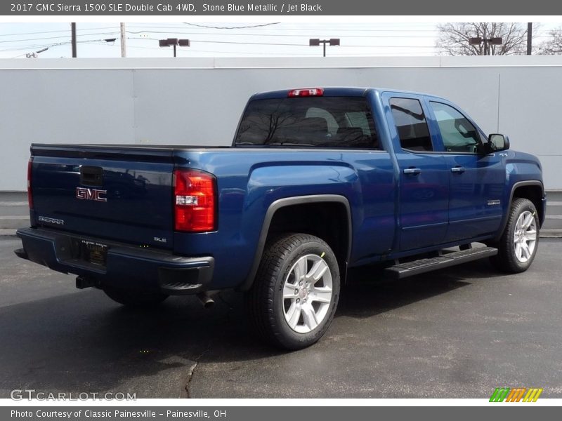 Stone Blue Metallic / Jet Black 2017 GMC Sierra 1500 SLE Double Cab 4WD