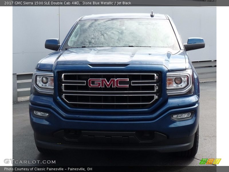 Stone Blue Metallic / Jet Black 2017 GMC Sierra 1500 SLE Double Cab 4WD